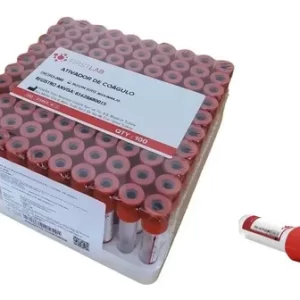 TUBO DE COLETA ATIVADOR DE COAGULO 6 ML 13X100mm